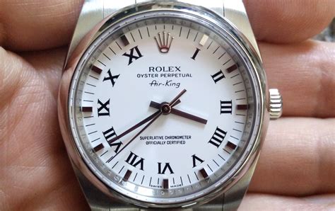 rolex dial air king|rolex air king white face.